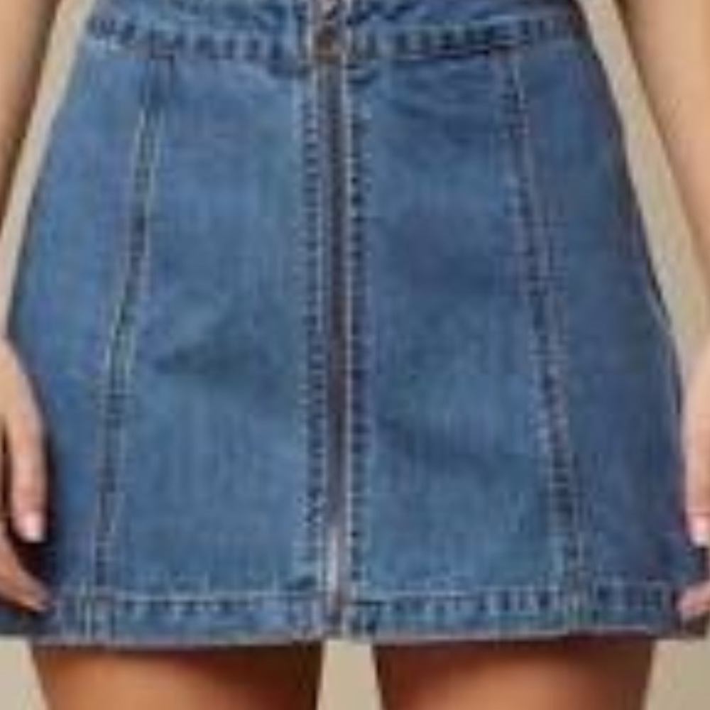 Denim Skirts | Zip Front Denim Mini Skirt |